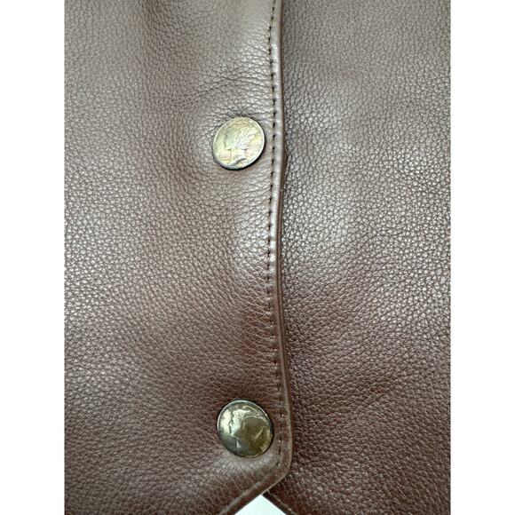 Hillside Leather Women’s Brown M braided vest with side ties. Has a‎ pin hold - Picture 8 of 8
